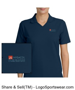 Ladies Rapid Dry Sport Shirt - Navy Design Zoom